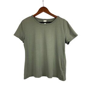 H&M Basics Womens Green T-Shirt L Short Sleeve Cotton